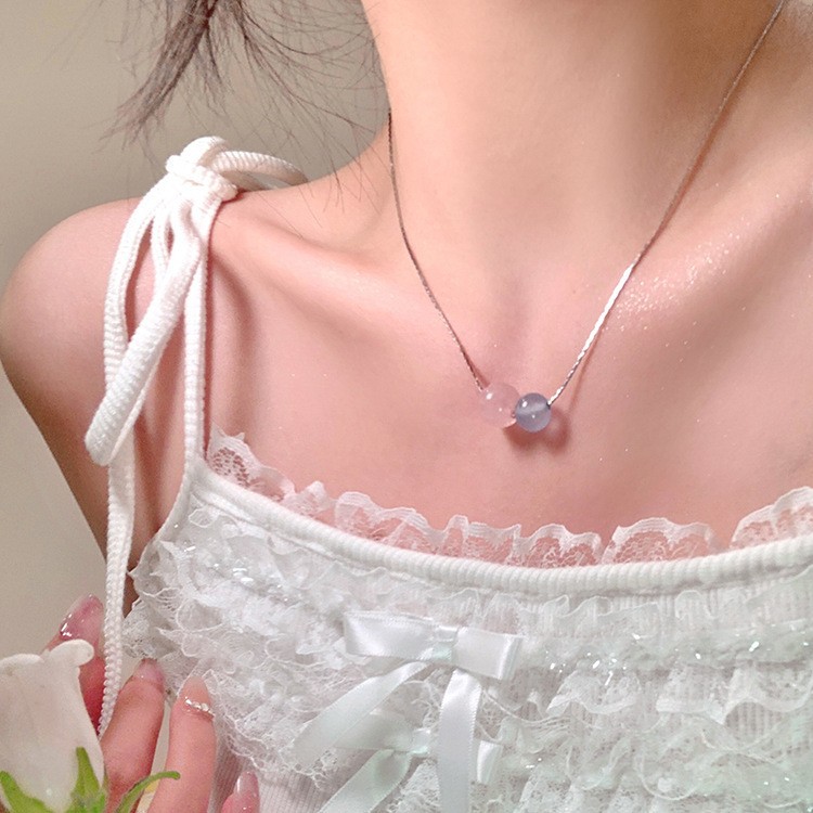 Piedra Natural perla Ábaco cuentas collar luz lujo moda personalidad clavícula cadena nicho todo fósforo collar al por mayor femenino