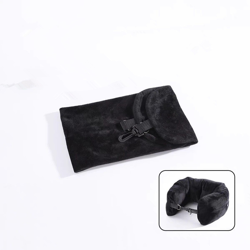 Nuevo avión de navegación barata portátil relleno de viaje en forma de U almohada de cuello almohada funda de almacenamiento de equipaje peluche image 7