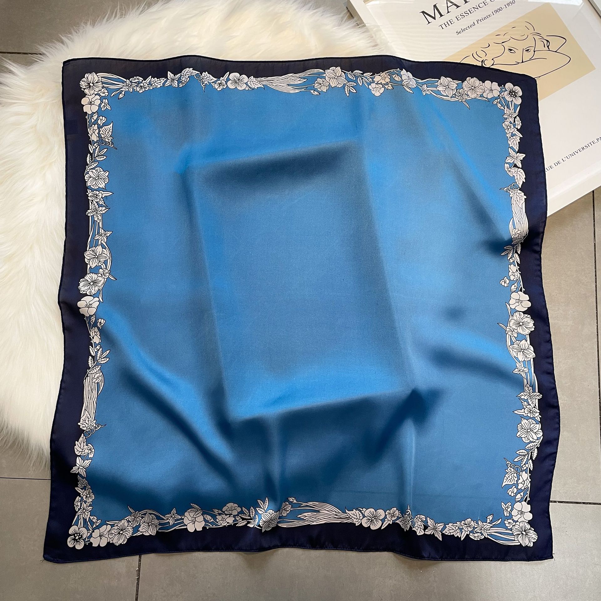 Simple solid color scarf for women, simulated silk square scarf 70cm European and American basic style with shirt, professional scarf to tie hair_voghion.com