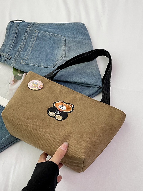 Nuevo bolso de mano para mujeres que van al trabajo y a la escuela, bolso de almacenamiento de almuerzo para viajar, bolsa de lona de gran capacidad