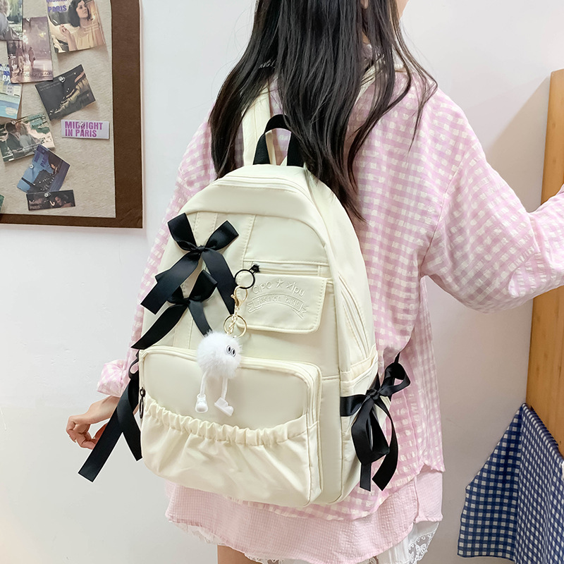 ins日系可爱蝴蝶结书包女高颜值可爱蝴蝶结双肩包小众闺蜜双肩女|undefined