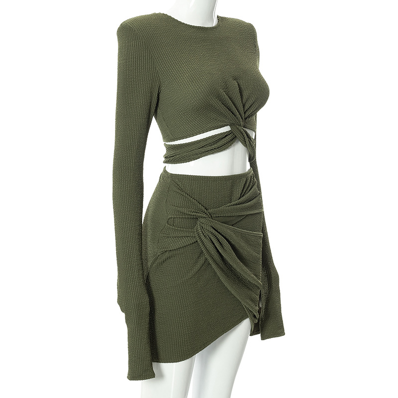 Wholesale Women Crop Top + Skirt-02