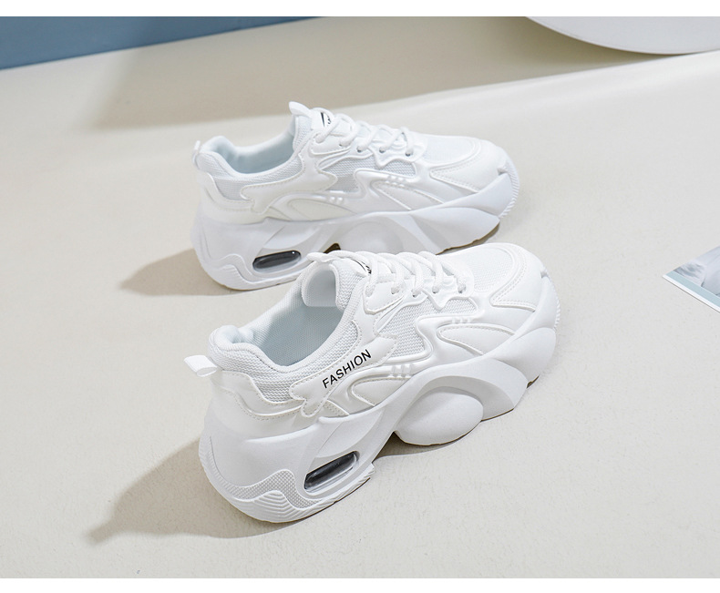 Ins coréen Net coupe basse papa chaussures femmes 2024 automne nouveau respirant étudiant sport hauteur augmenter loisirs YB2808_voghion.com