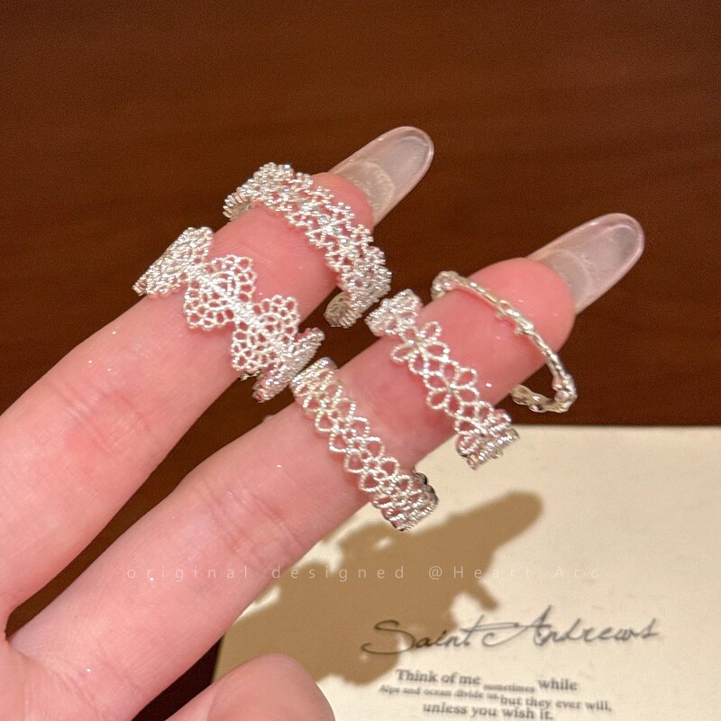 Palace Style Lace Zircon Open Ring Women's Accessible Luxury Niche High-End Index Finger Ring Versatile Elegant Ring Palace Style Lace Zircon Open Ring Women's Accessible Luxury Niche High-End Index Finger Ring Versatile Elegant Ring