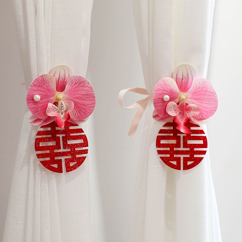 New Chinese-Style Wedding Room Curtain Tiebacks with Bowknots and Double Happiness Character Decorations, Wedding Supplies, Wedding Arrangements, Red Streamers New Chinese-Style Wedding Room Curtain Tiebacks with Bowknots and Double Happiness Character Decorations, Wedding Supplies, Wedding Arrangements, Red Streamers