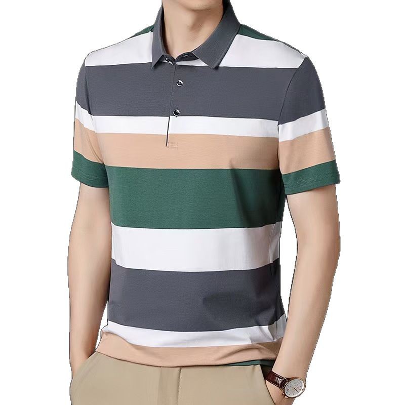 Cross-border Golf Short-sleeve Printed Turn-down Collar Men's Fashion Business Casual Polo Shirt_voghion.com