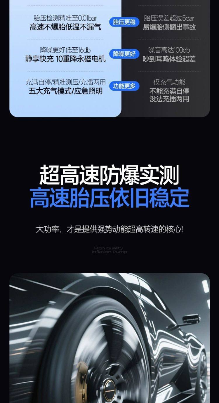 Cross-Border New Model Car-Mounted Dual-Bar High-Power Air Pump, Multi-Functional Car Air Pump, Household Portable Air Pump