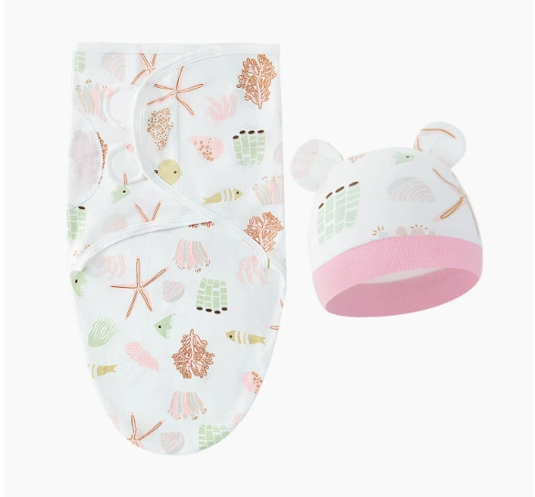 Newborn Swaddle Sleeping Bag, European Style, Hat Included, Multi-Pattern (0–6 sizes)