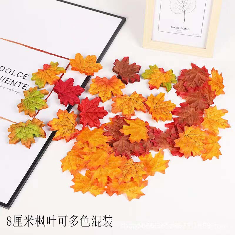 Simulated Maple Leaves Are a Hot Cross-Border Seller, Available in Various Styles and Colors, Mixed Packs for Halloween and Christmas, a Popular Item on Amazon