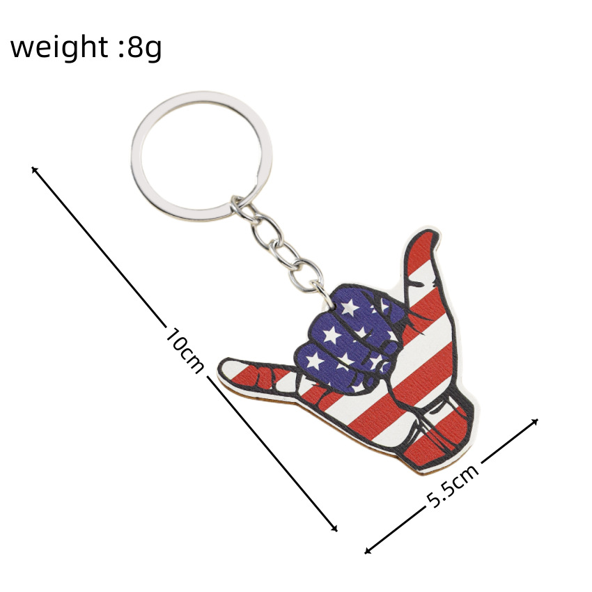 13g Weight Keychain Classification 1 Piece Quantity Daily Occasion Wood Material American Flag, Eagle Pattern Unisex Gender Retro Style 1 Piece Retro American Flag Eagle Wood Unisex Keychain 8