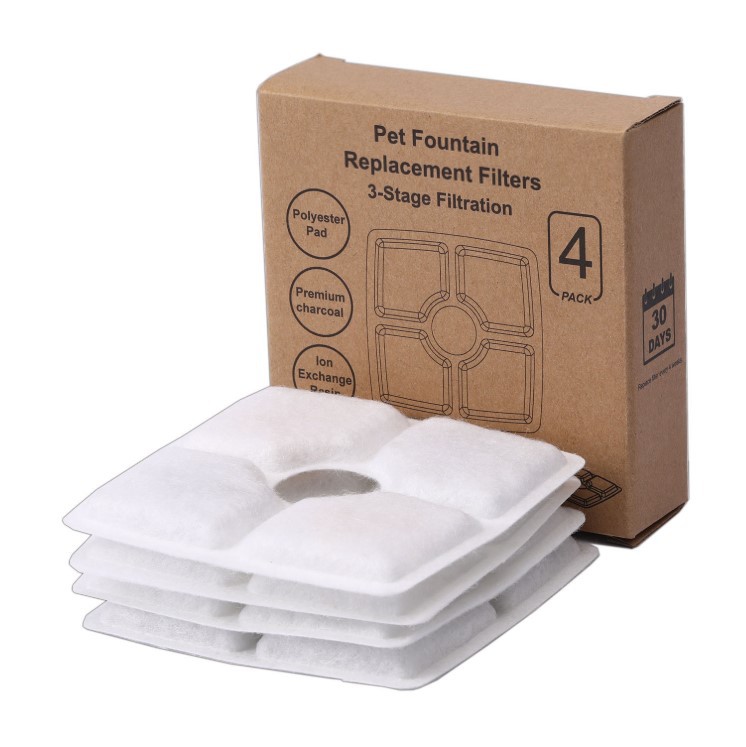 亞馬遜小花 - 方形款寵物飲水機過濾棉濾網椰殼活性炭濾芯