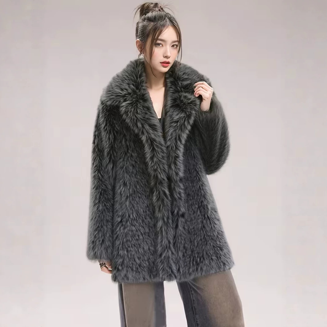 Women's Toca Fox Fur Coat, Autumn/Winter 2025 New Style, Imitation Fur Coat (AliExpress)