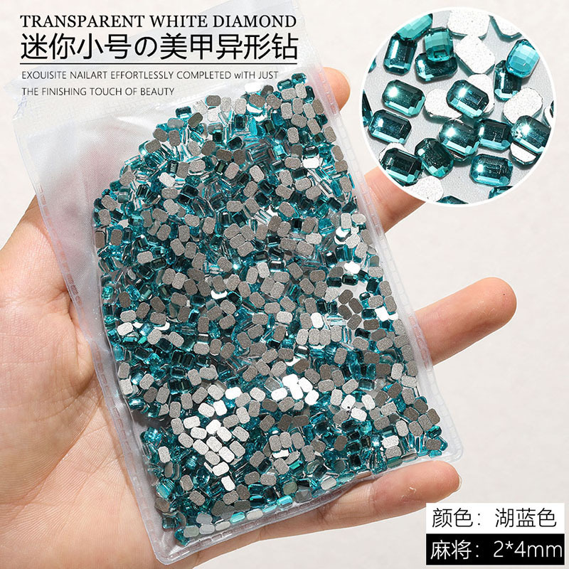 新しいレイクブルーミニ小さなネイルアートダイヤモンド平底特殊形状ダイヤモンドラブミックスインターネット有名人ホットスタイルネイルデコレーション卸売|undefined
