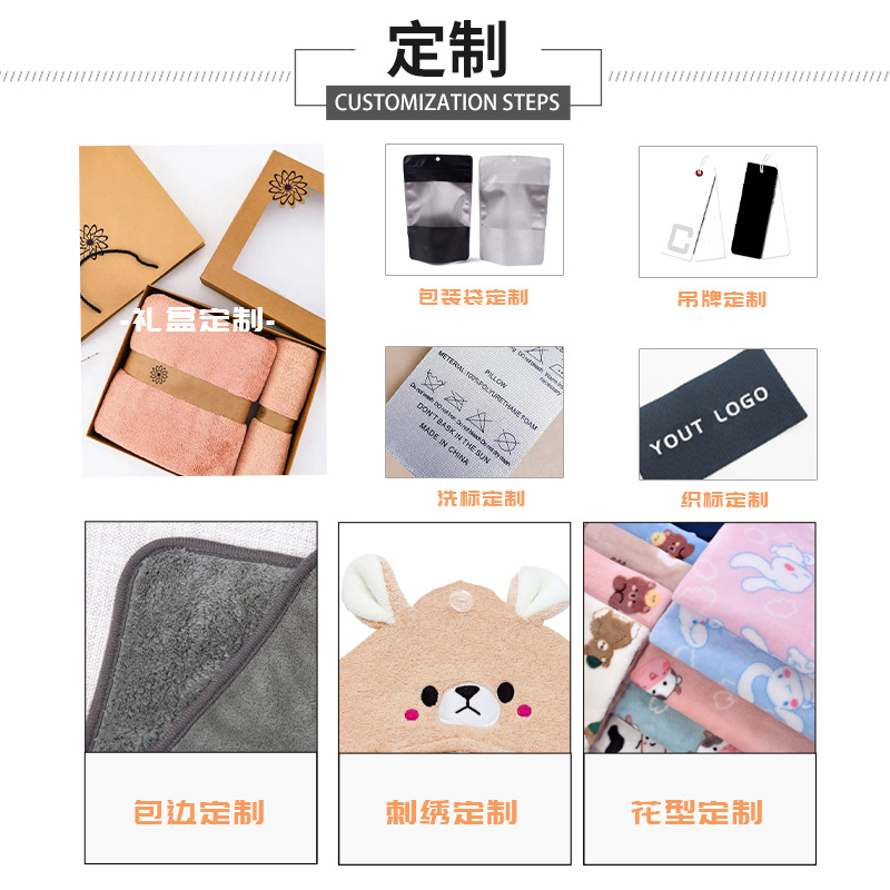Japanese cute cartoon-style large round soft coral velvet handkerchief, kitchen hanging type water-absorbing rag dish cloth
