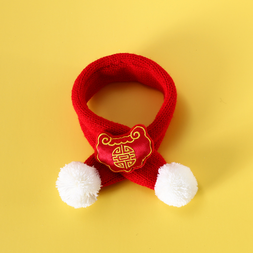 Mascota Año Nuevo Festival de Primavera celebración Fu lana de punto Tigre Año bufanda de dibujos animados gato Oso De Peluche perro bufanda Accesorios