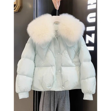 韩系甜美温柔毛领羽绒棉服女奶系乖巧减龄小众设计感宽松保暖外套