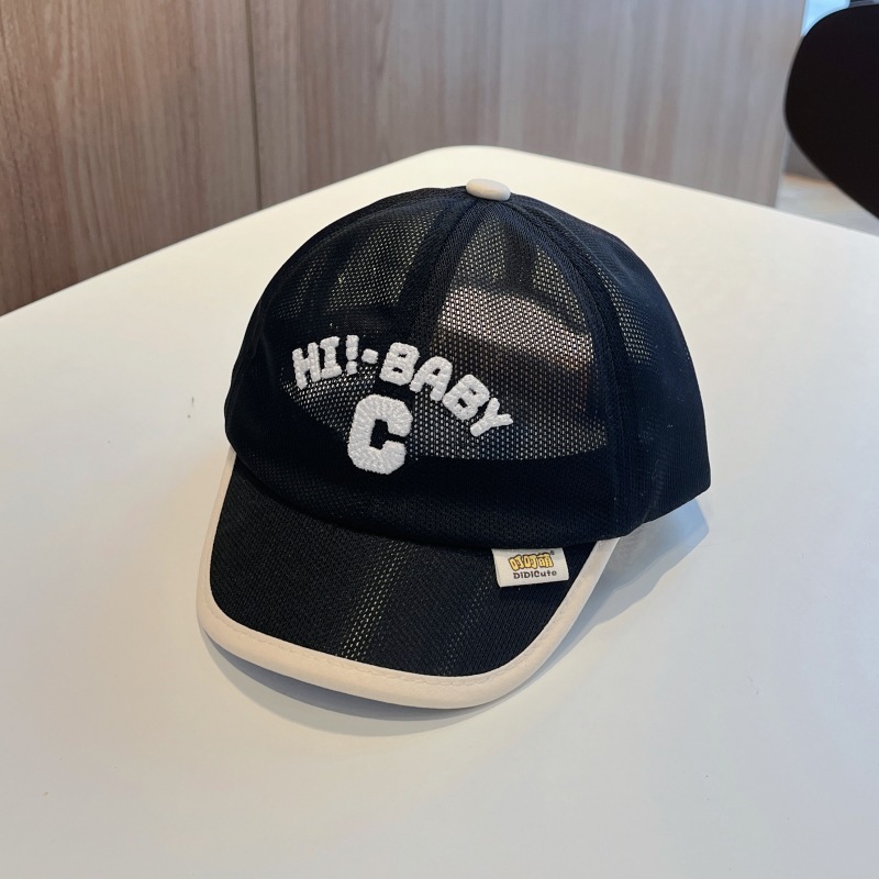 Sombrero de protección solar para niños, gorra de visera para bebés de malla de verano, letras coreanas, sombrero para el sol para bebés al aire libre, gorra de béisbol para niños