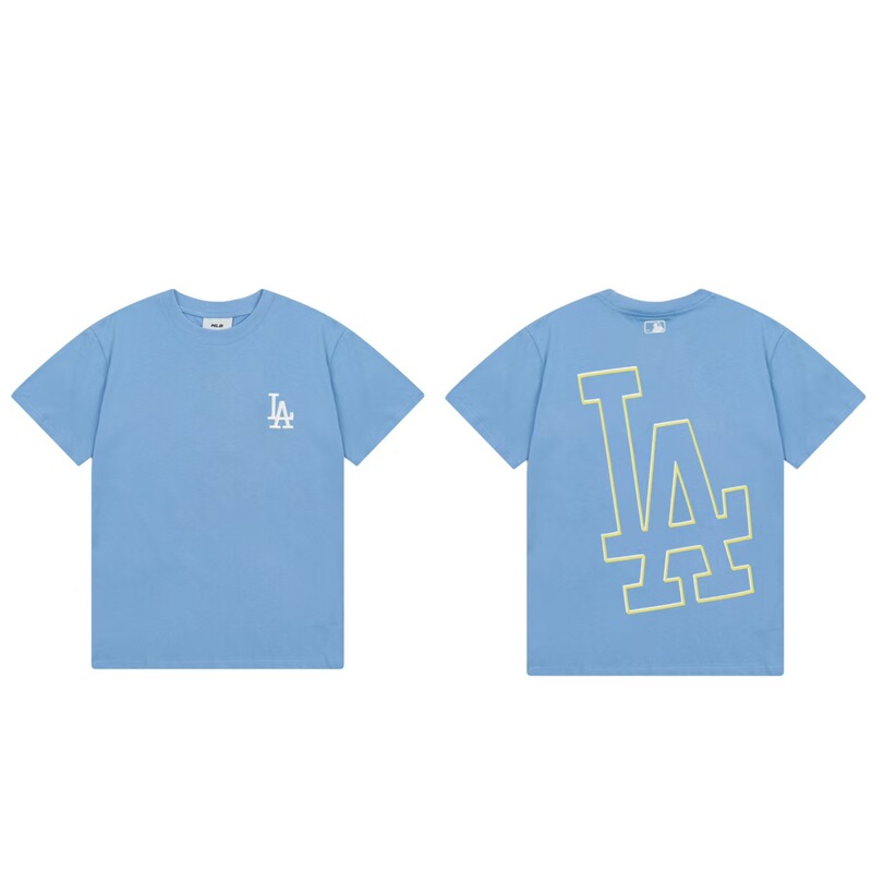 クロスボーダーMLB新ロゴ刺繍ファッション半袖フルプリントルーズTシャツ男性と女性用、ドロップシッピング|undefined