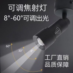 焦点調整スポットライトledレールライト小角度バーレストラン博物館集光ズーム小スポットライト明るい雰囲気ランプ