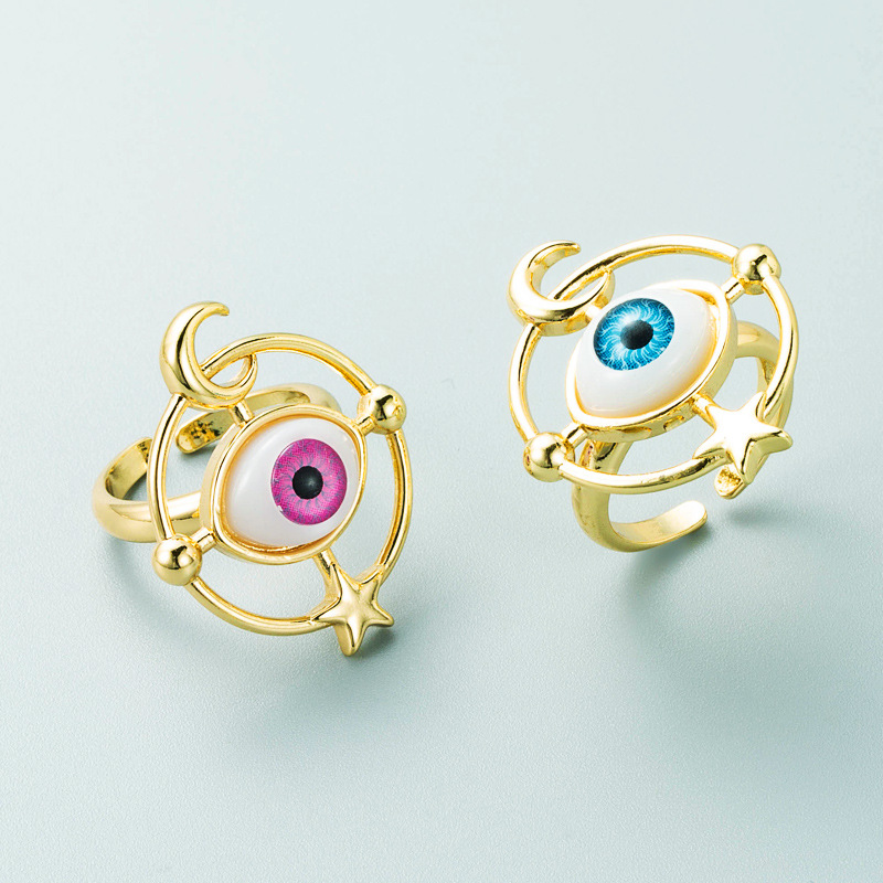 Cross-Border Supply European and American Fashion Classy Devilu0027s Eye Copper Plating 18K Gold-Pla