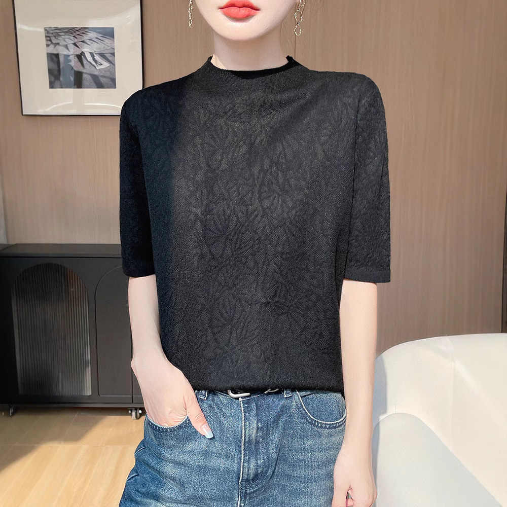 Summer woolen base short sleeve T-shirt