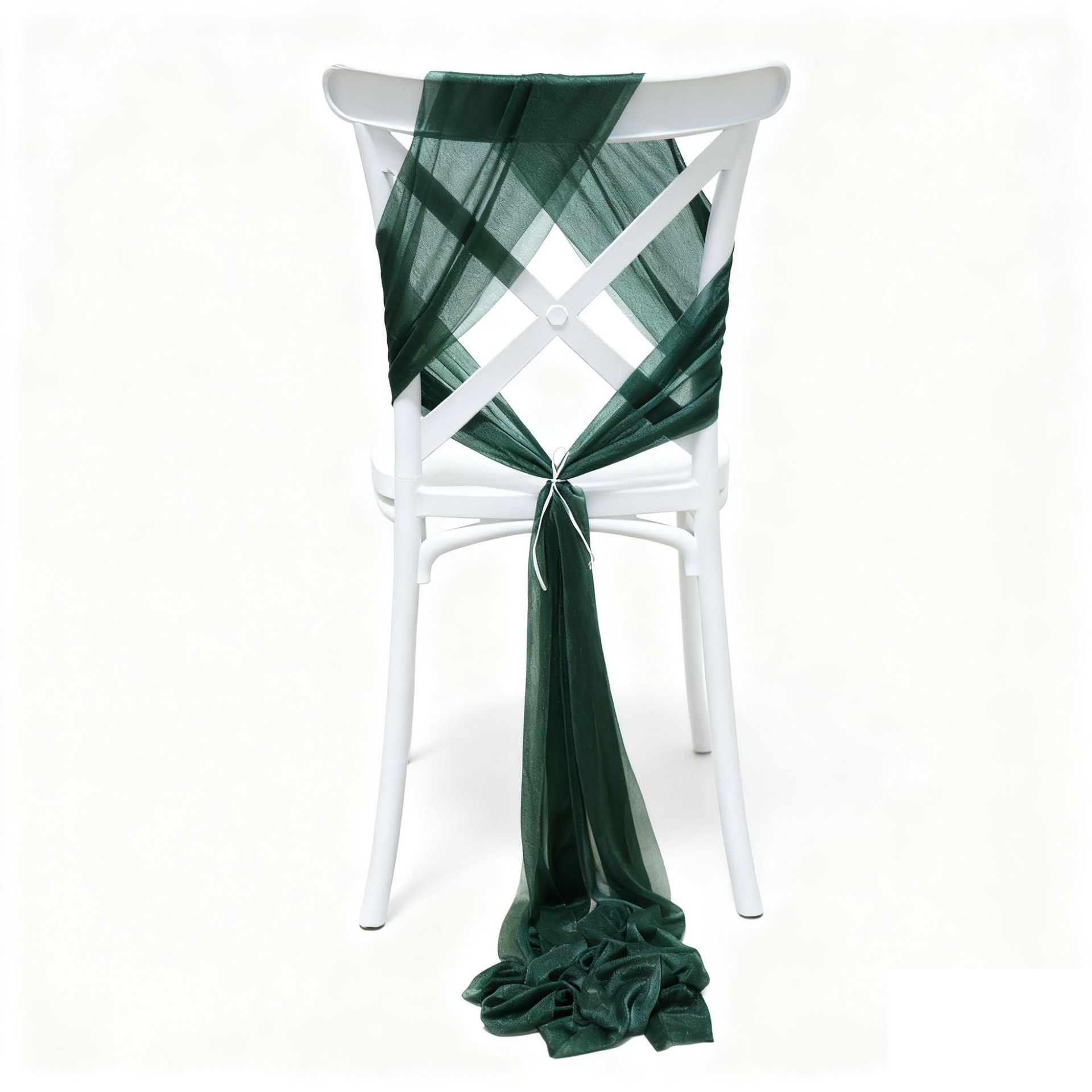 Sillas de belleza de tela cortina decoración de bodas de hotel cubierta de sillas de seda de bodas de chiffon correa