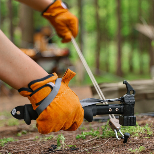 Outdoor Campsite Hammer Multi-functional Soft Rubber Handle Iron Hammer Tent Pavilion Windproof Camp Stake Hammer Nail Puller