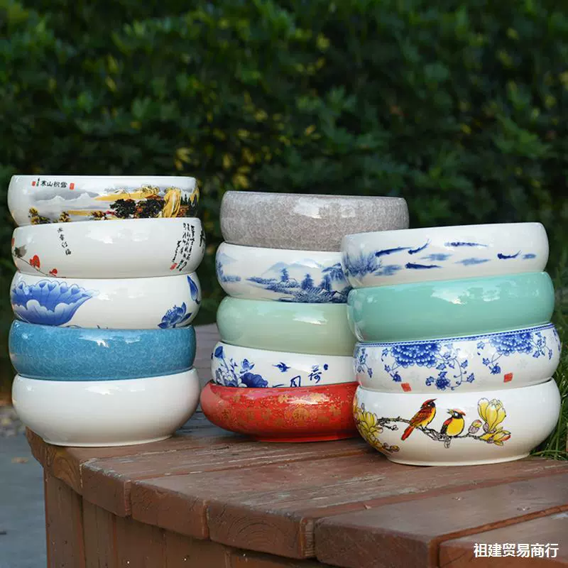 Чжанчжоу нарцисс цветочный горшок Цзиндэчжэнь керамический горшок медная трава спящая чаша лотоса без отверстий