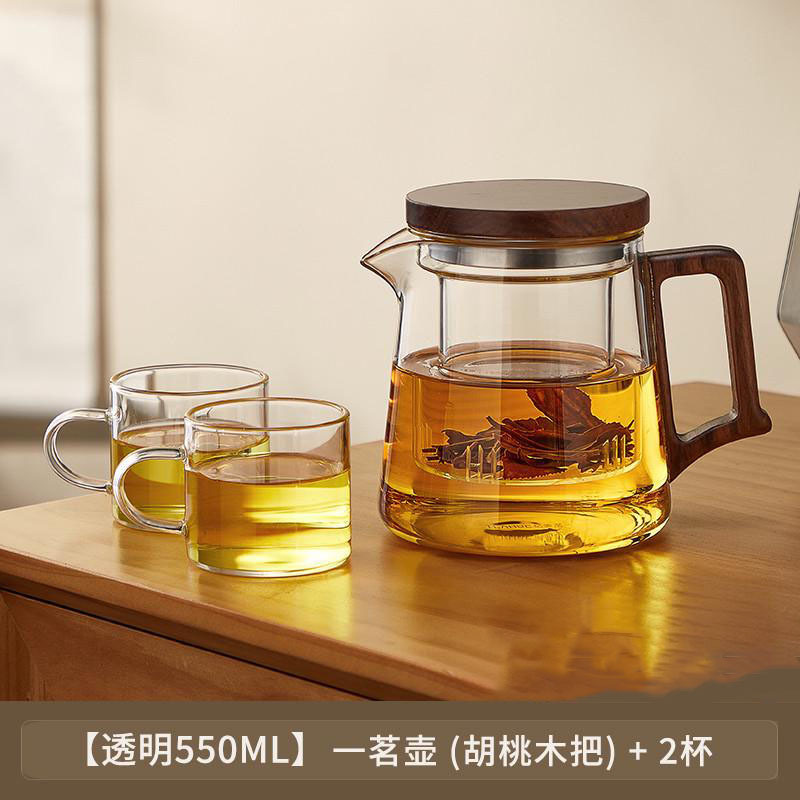 家庭用ガラスティーポット、高温耐性、一人用フィルターティーポット、オフィスティーアーティファクト、ガラスティーセット|undefined