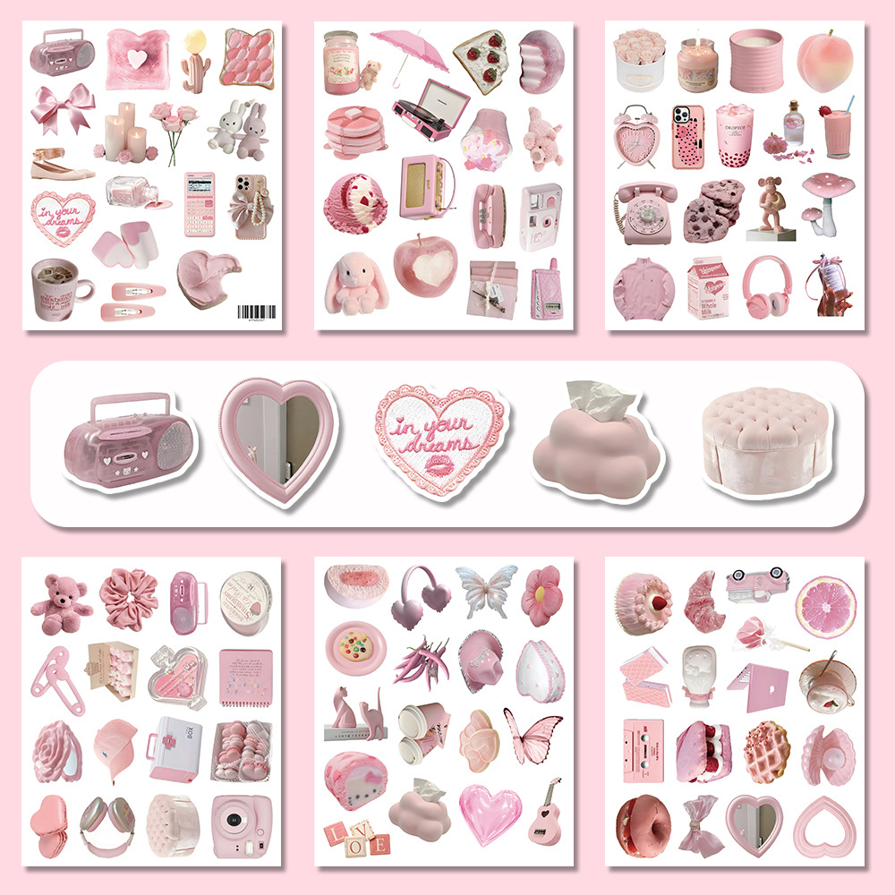 핑크색 작은 물건 - 100개