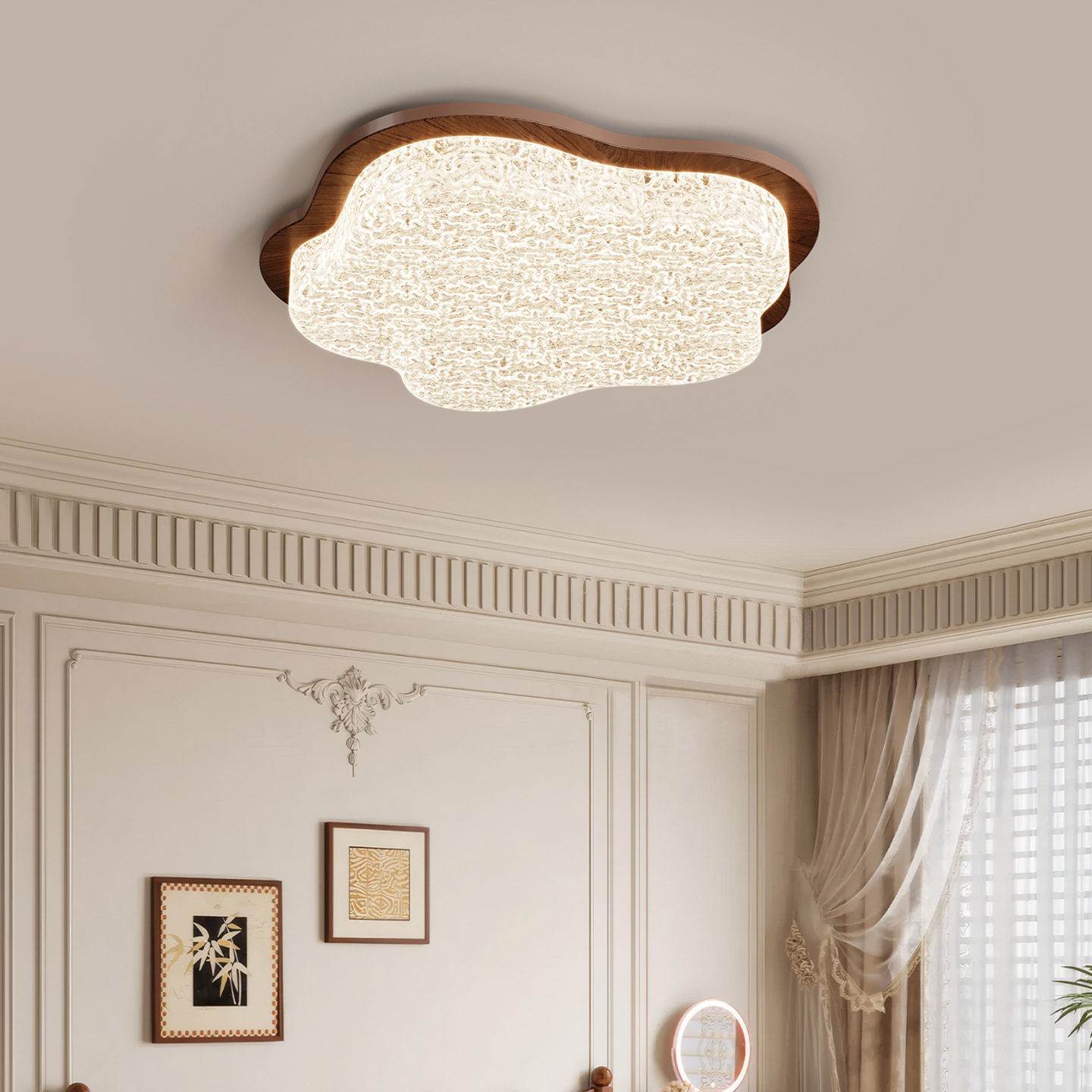 Luz de techo de la sala de estar lujo ligero italiano dormitorio nube luz de techo de la atmósfera superior 293L