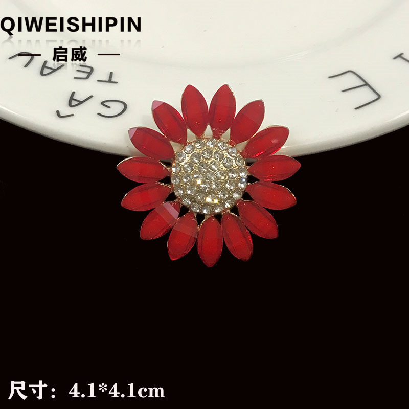 Qiwai の新しいガラスダイヤモンド象嵌ひまわりアクセサリーバッグ衣類車の装飾合金アクセサリー|undefined
