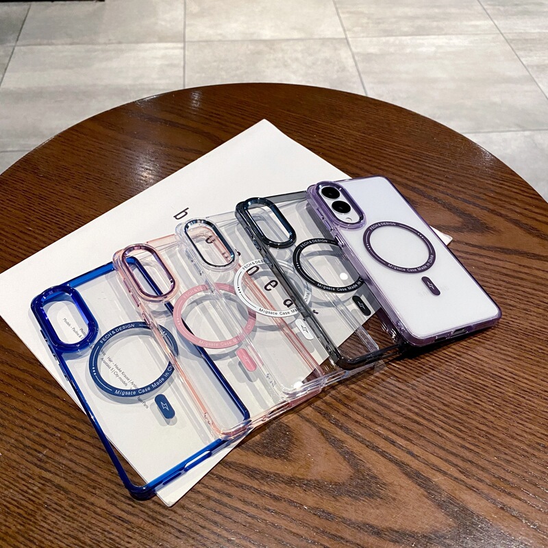 Cross-Border Applicable Samsung S25 Ultra Magnetic Phone Case S24 Charming Eye High Transparency A35 Simple Anti-Fall Protective Cover