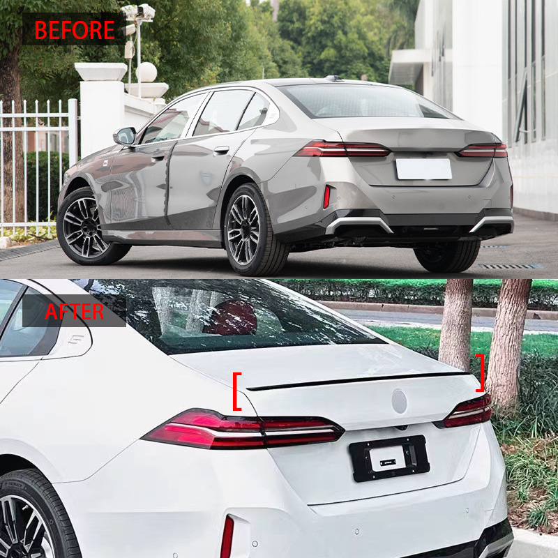 Suitable for 24 BMW 5 series G60 tail wing shining night ABS material paste installation