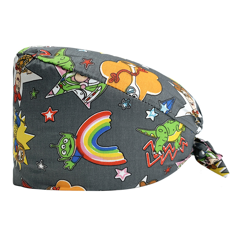 Estomatólogo casquillo de la enfermera transpirable tapa de la sala de operaciones hembra de algodón puro tapa de trabajo médico de la sala de operaciones tapa de cocina médica