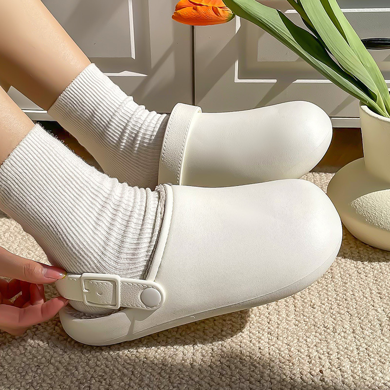 Birkenstock katoenen pantoffels voor dames herfst en winter 2026 nieuwe dikke zolen waterdicht en warm plus fluwelen antislip schoenen voor binnenshuis