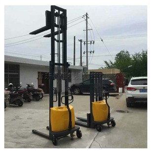 Factory Workshop Electric Material Transportation Equipment Hydraulic Electric Semi-Automatic Lift Forklift Station Rack Forklift