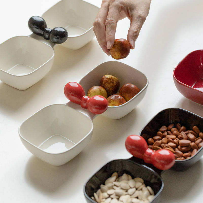 Plato de frutas de cerámica sala de estar mesa de té aperitivos semillas de melón bocadillos tazón de frutas paneles de dulces almacenamiento de entrada
