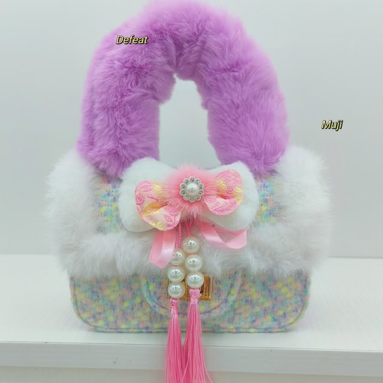 Guofeng bolso infantil bolso de peluche bolso de hombro mochila princesa bolso de cambio bolso accesorios bolso pequeño