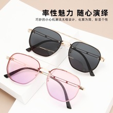新款双梁时尚大框侧边镂空太阳镜高级感跨境偏光墨镜防紫外线外贸