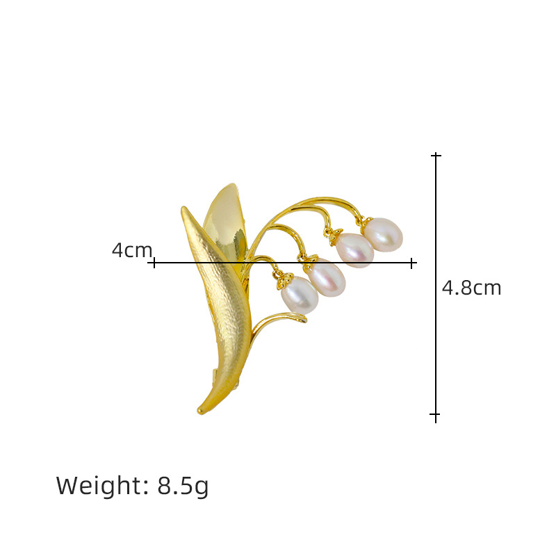 Luz de lujo perla natural broche de orquídea elegante flor de pecho femenina de alta calidad accesorios de flores abrigo regalo pin image 6