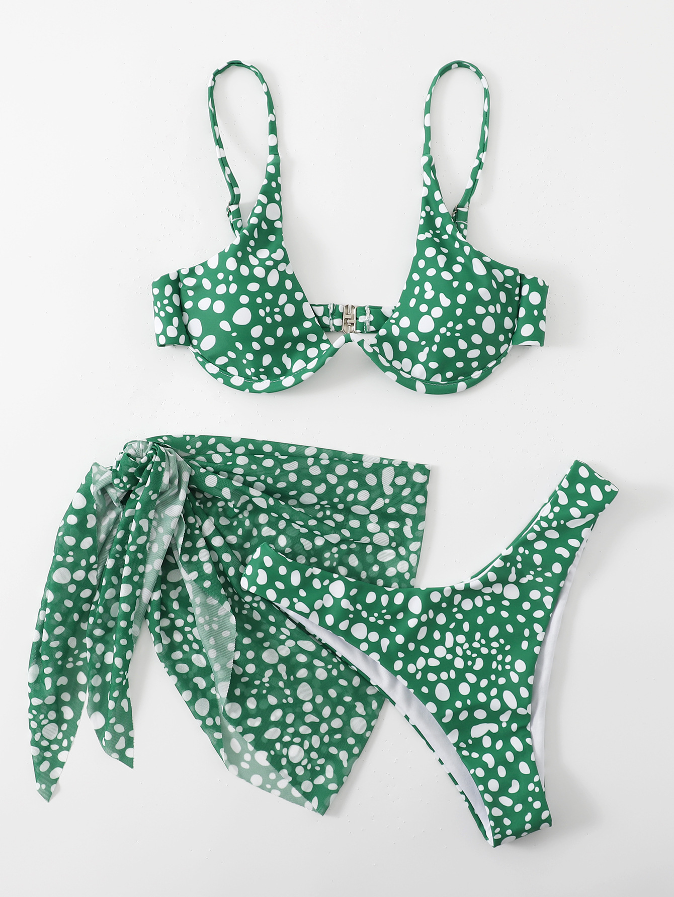 Polyester Fabric Type 2 Pieces Set Quantity Women's Leopard 2 Pieces Set Bikinis Swimwear