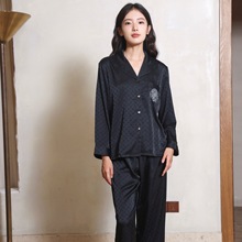 轻奢睡衣情侣春秋高级感烫钻冰丝长袖可外穿丝绸春夏季女士家居服