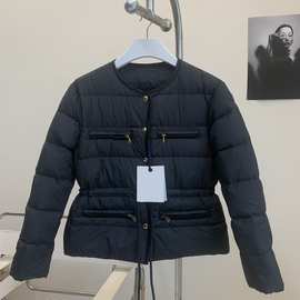 高版本高品质现货M家2025新款女士小香风气质薄款圆领羽绒服外套