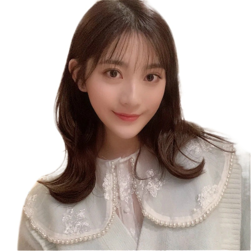 Fábrica al por mayor de Corea mini tejido a mano flequillo de aire peluca invisible transpirable peluca cómica flequillo en stock