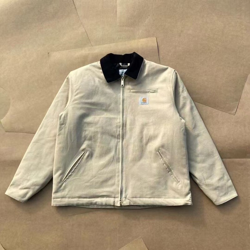 Cross-border high-quality American-style heavyweight Carhartt canvas jacket, washed and distressed finish, with a stand-up collar, workwear cotton outerwear for autumn and winter