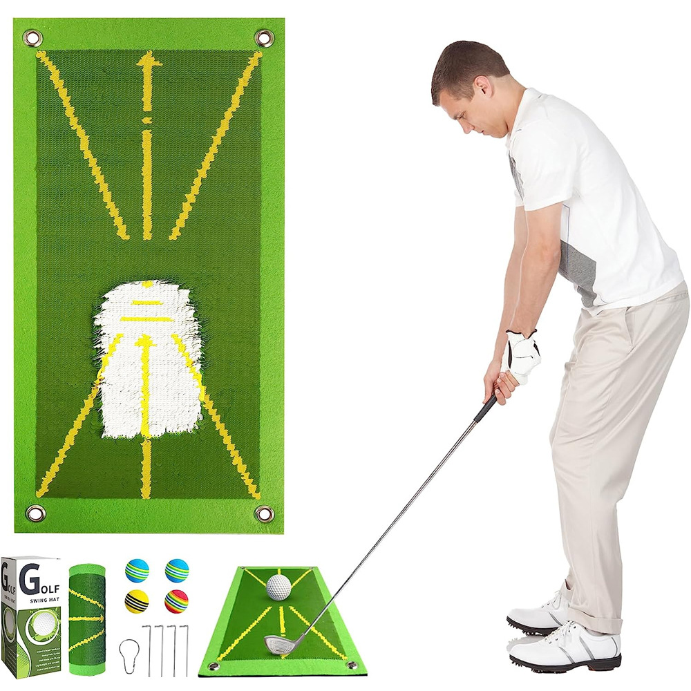 New rubber sole golf strike pad with ball retaining features, wholesale manufacturer of golf swing trajectory detection pads