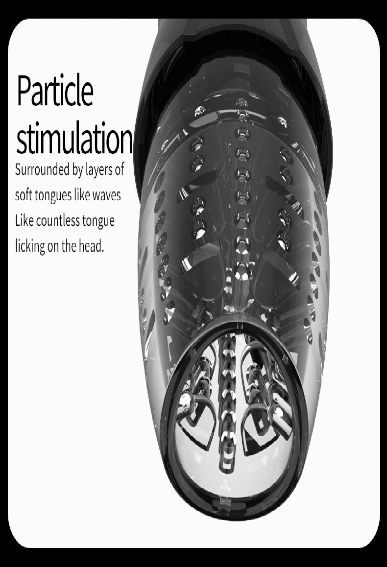 Telescopic Rotating Electric Masturbator with Vibration, Black ABS and Silicone Cup for Men — detail image 12
