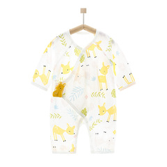 嬰兒連體衣服夏裝寶寶純棉透氣空調服新生兒薄款睡衣長袖哈衣套裝