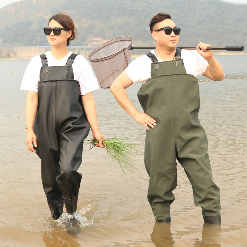 Water Pants Thickened Half-length Leather Pants Clothes Wading Pants Rain Pants Men's Fishing Water Shoes Planting Shoes
